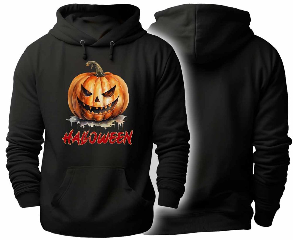 Halloween Hoodie mit gruseligen Kürbis Print